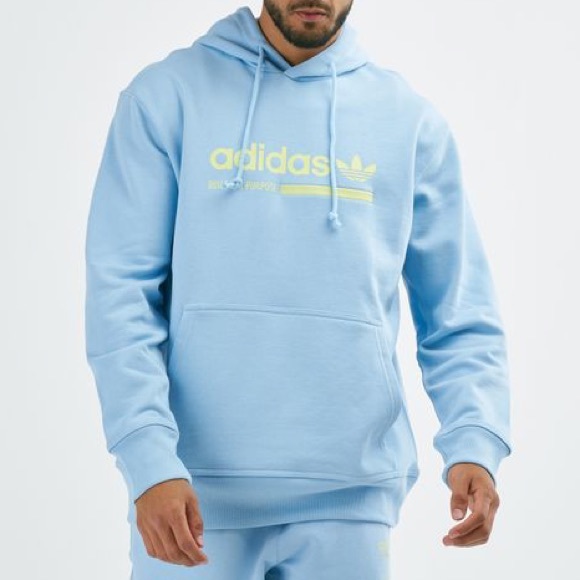 Adidas Kaval Light Blue Neon Graphic Hoodie Jacket Large Limited Rare Deadstock - Picture 3 of 11